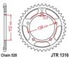 JT rear sprocket 43-tooth