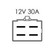 Starttirele skootteriin 12 V. 30 A.